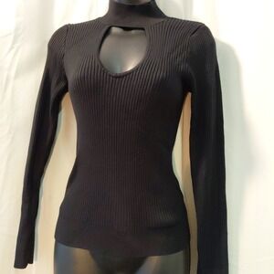 Y2K Abercrombie & Fitch Pullover Turtle Neck Cut Out  Ribbed Sweater Womens  Med